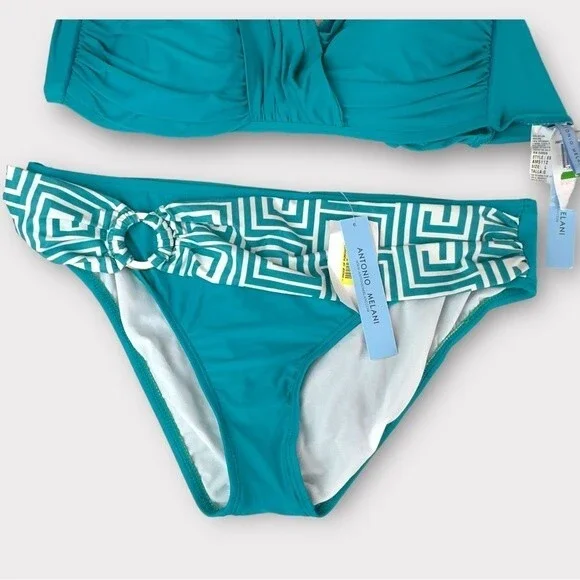 Antonio Melani Aqua Bikini - Top Large/Bottoms Medium - NWT - Picture 9 of 11